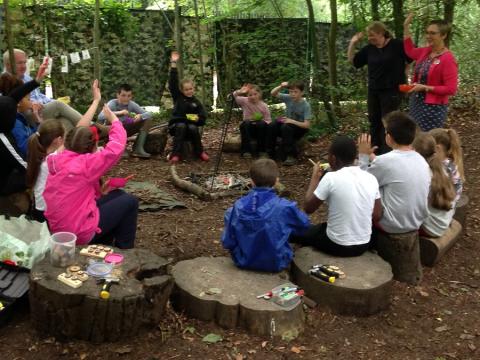 Sir Mike Penning visits Forest School at St Albert the Great Catholic Primary School.
