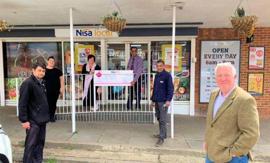 Sir Mike Penning MP with fundraisers outside Nisa Local, Crabtree Lane
