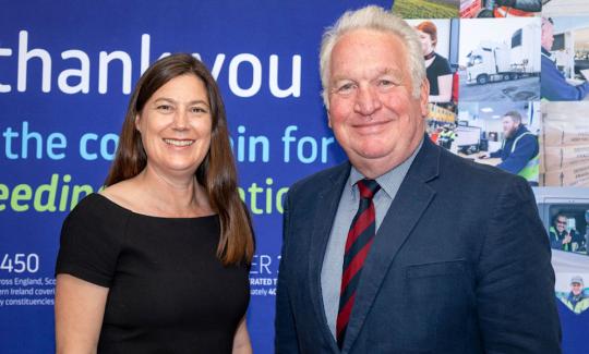 Sir Mike Penning MP and Kate Brown, from Gist UK, Hemel Hempstead