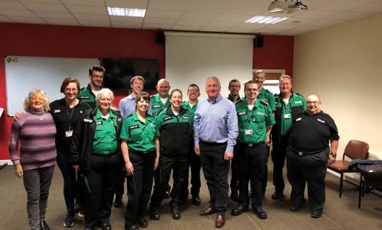 Sir Mike Penning visits St John Ambulance at the HQ in Crescent Road
