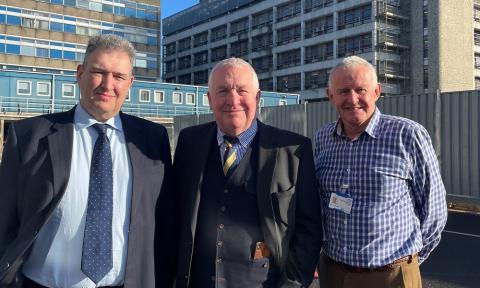 Matthew Coats, Sir Mike Penning MP, Phil Townsend, Chair of West Herts Hospital Trust Board